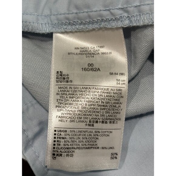 Gap Womens Linen/Cotton Blend Pants Size 00 Light Blue - Picture 4 of 10